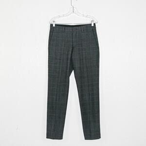 J.Crew Ludlow Slim Tweed Italian wool Blend suit Pants gray glen plaid 28